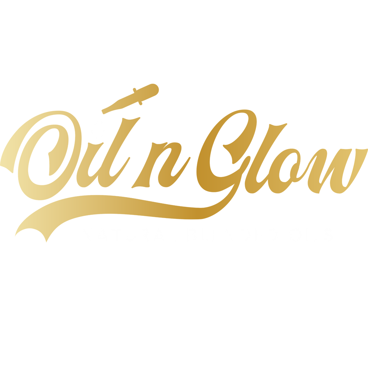 oilnglow blended natural oil logo on a white background
