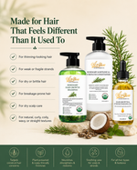 oilnglow Hair care product set with bottles and text on a natural background. Healthy Scalp → Stronger Hair → Fuller-Looking Hair

A complete scalp-first routine for people whose hair feels thinner, weaker, drier, or more fragile than it used to.