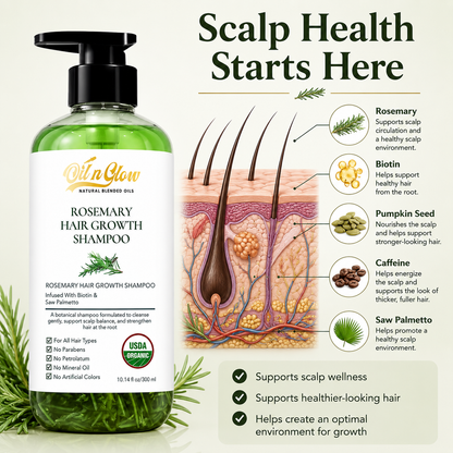 USDA Organic Rosemary  Shampoo & Conditioner Set- Scalp & Hair Growth System