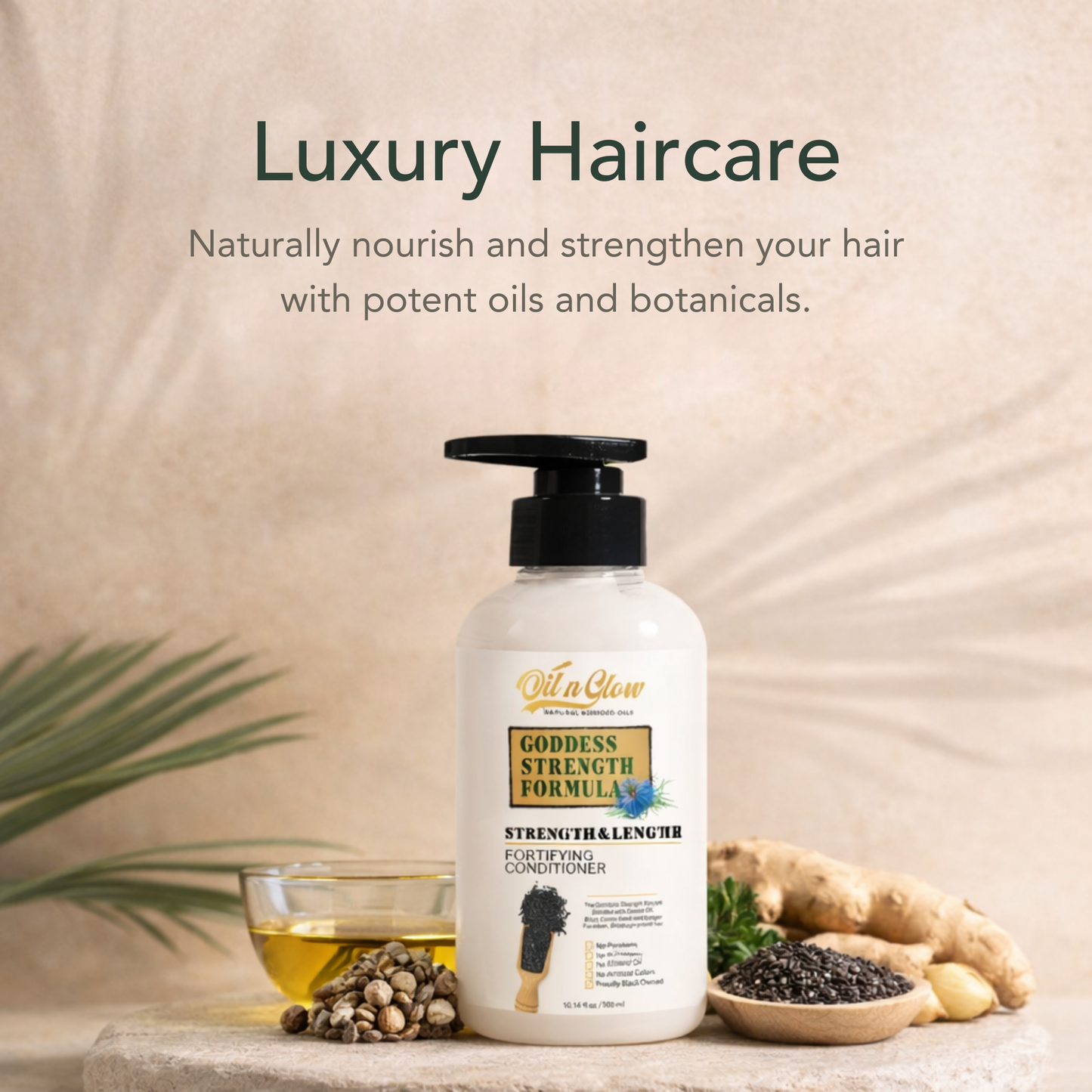 OilnGlow USDA Certified Natural Hair Growth Conditioner: Black Cumin Seeds, Ginger, Castor Oil Strengthening & Moisturizing Conditioner for Thinning, Damaged, Dry Hair - Fragrance Free 10 Fl Oz 2