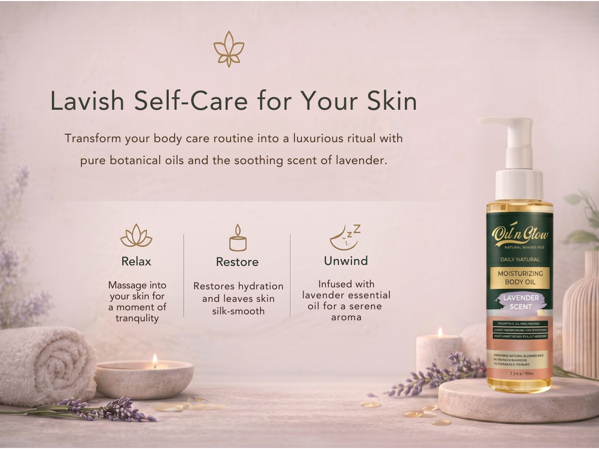 Natural Hydrating & Moisturizing After‑Shower Body Oil | Lightweight with Calming Lavender Scent