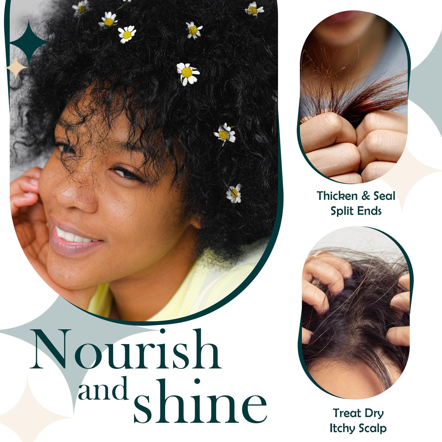 Natural Hair Growth Oil Serum with Rosemary, Castor, Coconut & Jojoba (8‑in‑1 Blend)