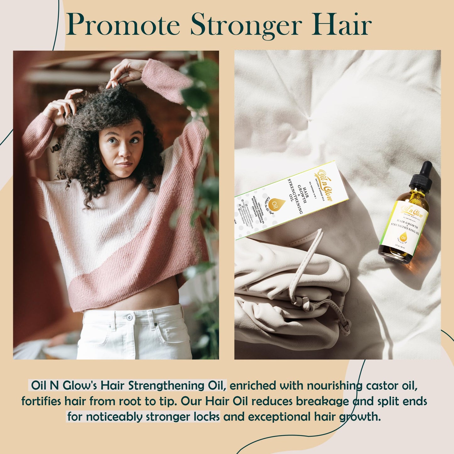 Natural Hair Growth Oil Serum with Rosemary, Castor, Coconut & Jojoba (8‑in‑1 Blend)