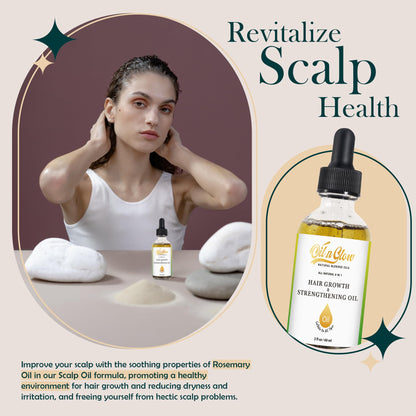 Natural Hair Growth Oil Serum with Rosemary, Castor, Coconut & Jojoba (8‑in‑1 Blend)