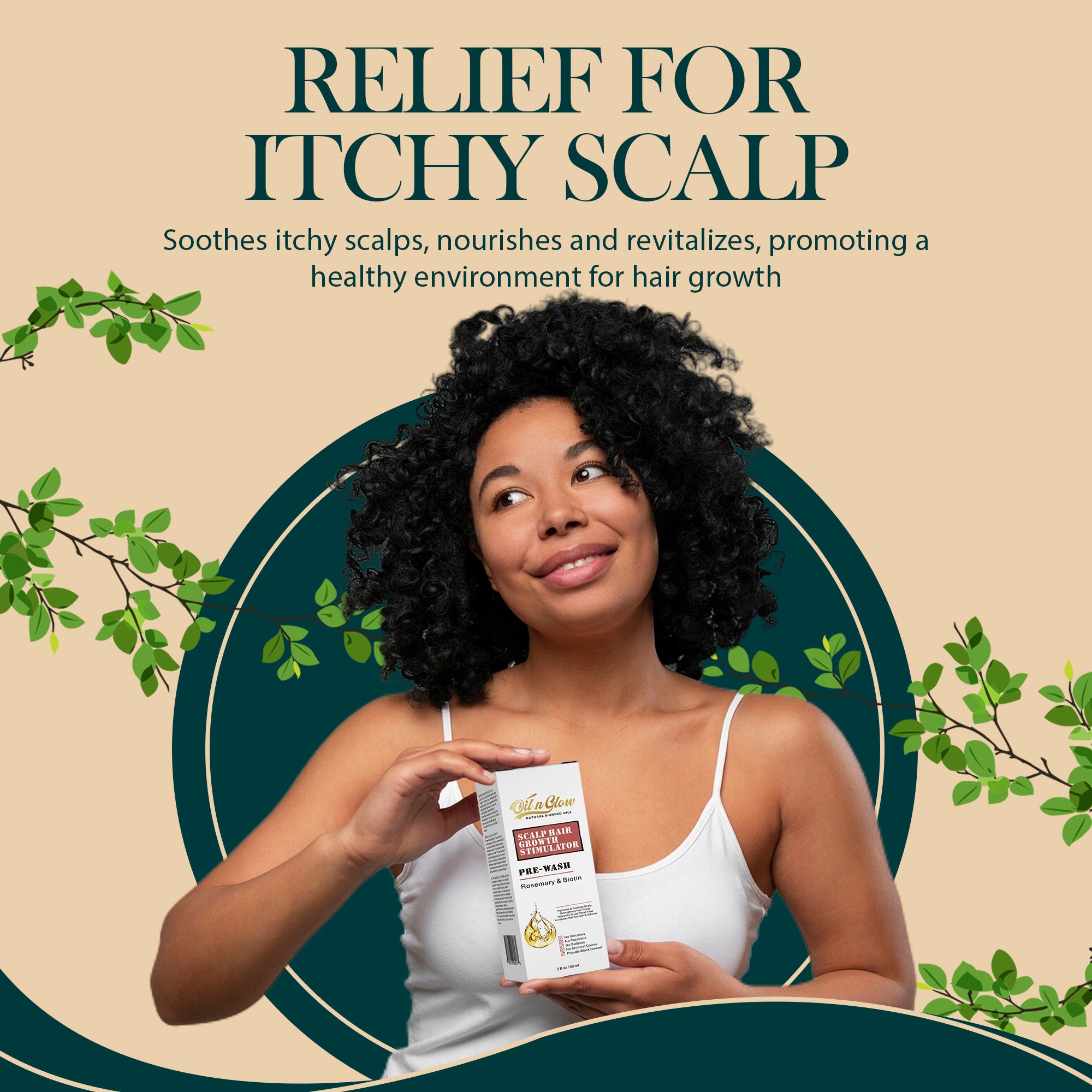 
OilnGlow Pre Wash Hair Oil – USDA Certified Organic Scalp Oil Hair Growth Treatment with Rosemary & Biotin, Pre-Shampoo Serum for Thinning Hair & Hair Loss – 2 Fl Oz Itchy Scalp Pre-Wash Relief