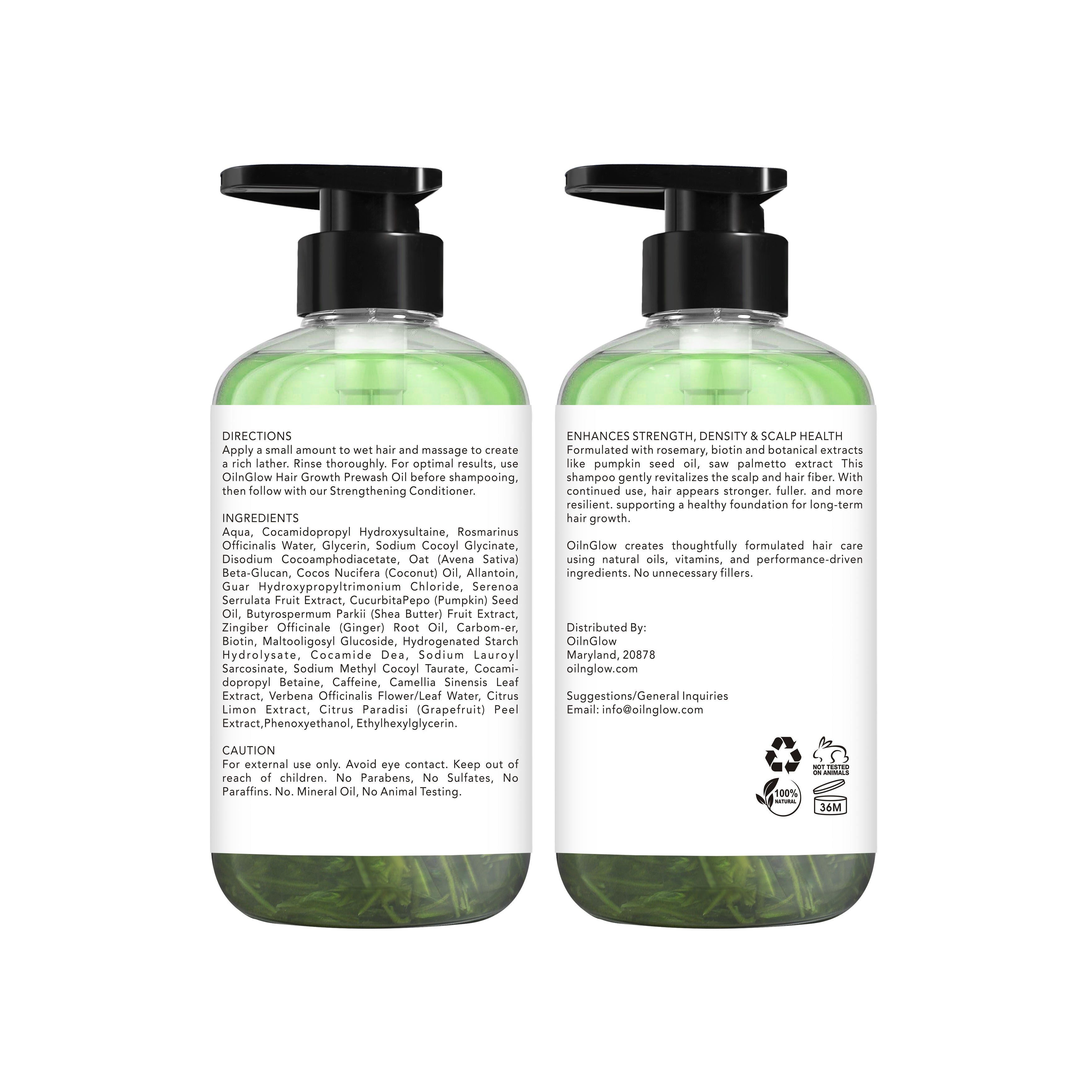 Oilnglow Rosemary shampoo full ingredient list 