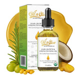 OilnGlow USDA Certified Organic 9 in 1 Natural Hair Growth Serum & Strengthening Oil with Rosemary, Castor, 100% Vegan Jojoba, Coconut, Grape Seed, Ginger & Scalp DHT Blocker Peppermint Oil 2 FL