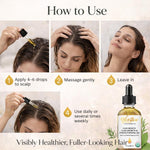 OilnGlow USDA Certified Organic 9 in 1 Natural Hair Growth Serum & Strengthening Oil with Rosemary, Castor, 100% Vegan Jojoba, Coconut, Grape Seed, Ginger & Scalp DHT Blocker Peppermint Oil 2 FL