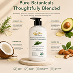 Oil 'n Glow Rosemary & Botanical Strength conditioner bottle with botanical ingredients on a beige background Rosemary & Biotin Hair Conditioner | Strength & Growth Support USDA Organic Certified for Dry, Damaged and Thinning Hair