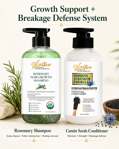 Rosemary Shampoo & Cumin Seeds Conditioner Set- Growth Support & Strengthening Duo