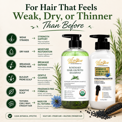 Rosemary Shampoo & Cumin Seeds Conditioner Set- Growth Support & Strengthening Duo