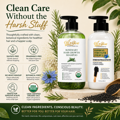 Rosemary Shampoo & Cumin Seeds Conditioner Set- Growth Support & Strengthening Duo