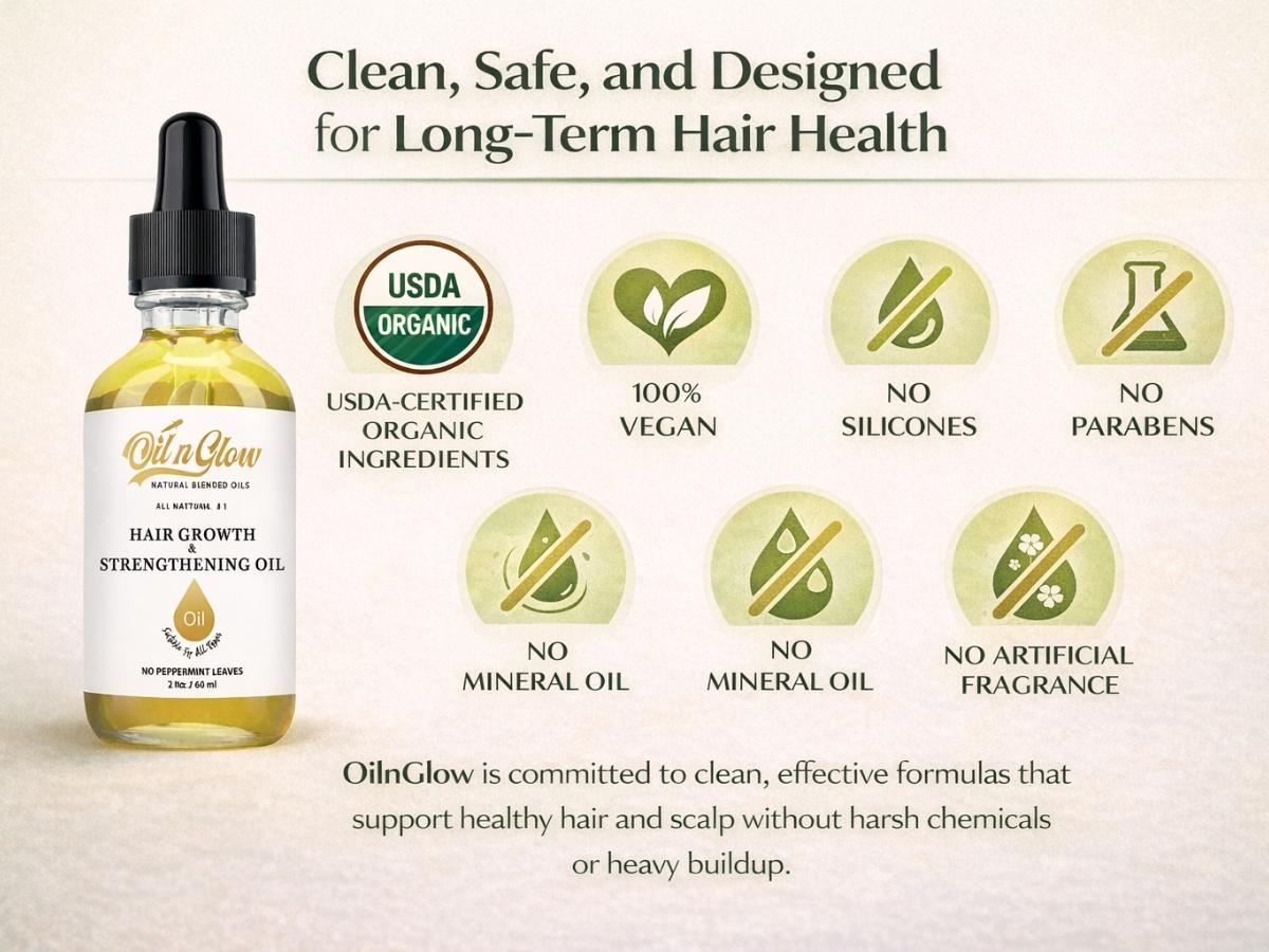 Lightweight 8‑in‑1 natural hair growth oil with rosemary, castor, coconut and jojoba. Supports thicker, fuller hair, reduces breakage and nourishes the scalp.